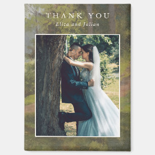 Rustic Forest Photo Elegant Wedding Magnet