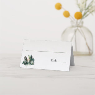 Rustic Forest Pine Trees Place Card