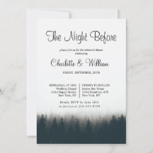 Rustic Forest Pine Trees Woodland Rehearsal Dinner