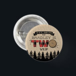 Rustic Forest Plaid Lumberjack Boys 2nd Birthday 3 Cm Round Badge<br><div class="desc">Celebrate in style with these fun and very trendy 2nd birthday party buttons. The design is easy to personalise with your special event wording and your guests will be thrilled when they receive these fabulous buttons. Matching party items can be found in the collection.</div>