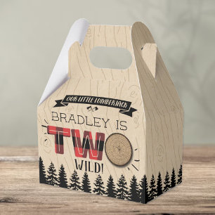 Rustic Forest Plaid Lumberjack Boys 2nd Birthday Favour Box