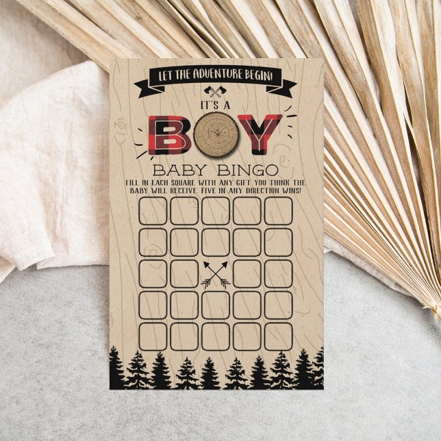 Rustic Forest Plaid Lumberjack Boys Baby Bingo (Creator Uploaded)