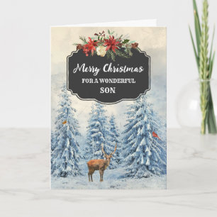 Rustic Forest Son Merry Christmas Card