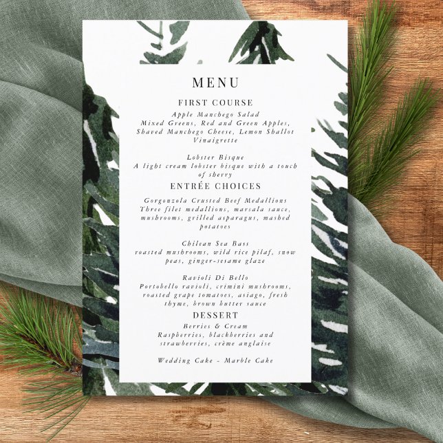 Rustic Forest Tartan Plaid Red Black Green White Menu (Creator Uploaded)