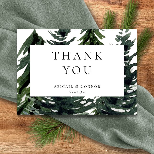 Rustic Forest Tartan Plaid Red Black Green White Thank You Card (Creator Uploaded)