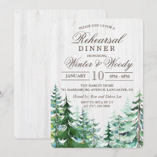 Rustic Forest Tree Rehearsal Invitation