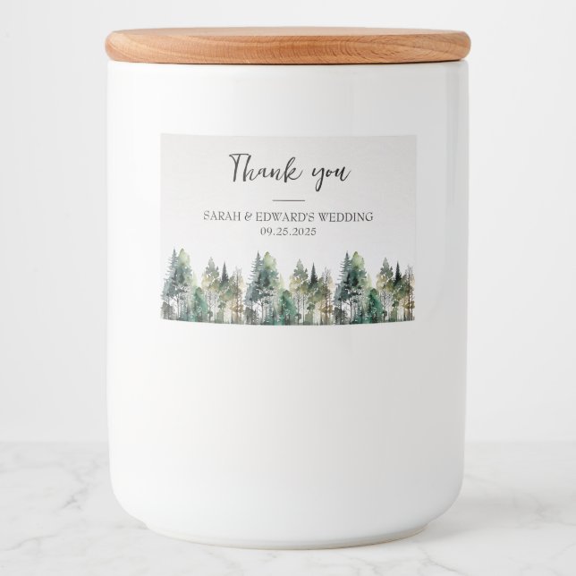 Rustic Forest Wedding Food Label (Front)