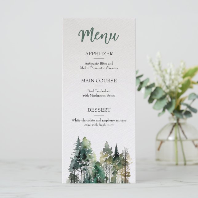 Rustic Forest Wedding Menu (Standing Front)