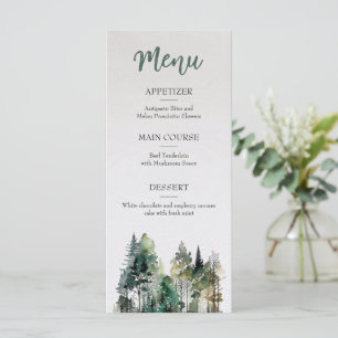 Rustic Forest Wedding Menu
