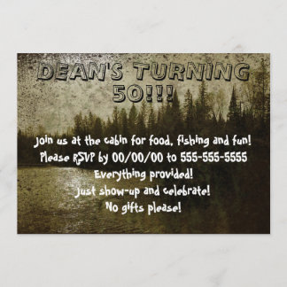 Rustic Forest with Lake Invitation