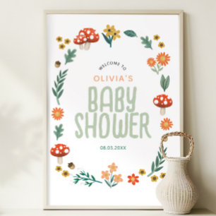 Rustic Forest Woodland Baby Shower Welcome Sign