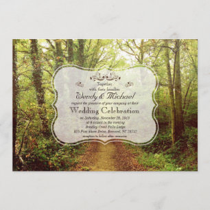 Rustic Forest Woodland Wedding Invitation