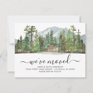 Rustic Forest Woods We've Moved New Home Moving Announcement
