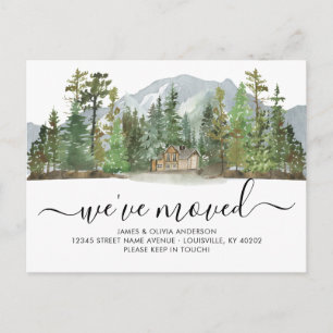 Rustic Forest Woods We've Moved New Home Moving Announcement Postcard