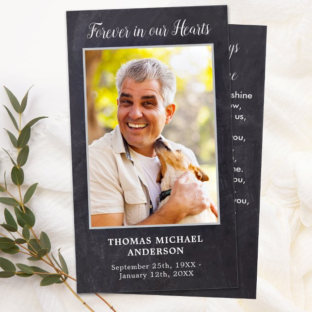 Rustic Forever in our Hearts Memorial Prayer Card (Creator Uploaded)