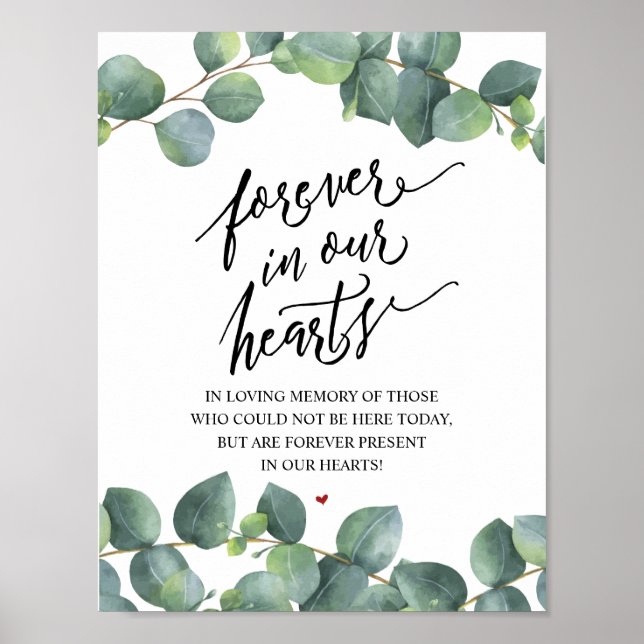 Rustic Forever In Our Hearts Memorial Sign (Front)