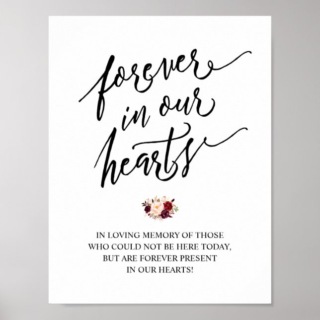 Rustic Forever In Our Hearts Memorial Sign (Front)