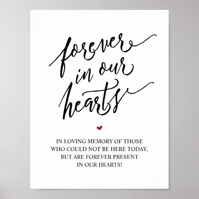 Rustic Forever In Our Hearts Memorial Sign (Front)