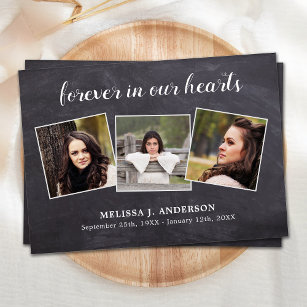 Rustic Forever In Our Hearts Sympathy Funeral Thank You Card