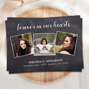 Rustic Forever In Our Hearts Sympathy Funeral Thank You Card