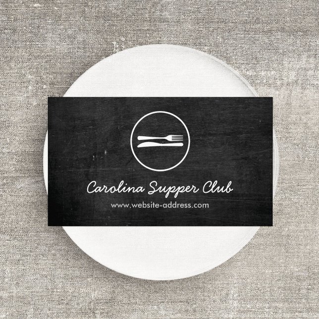 RUSTIC FORK & KNIFE LOGO Business Card (Creator Uploaded)