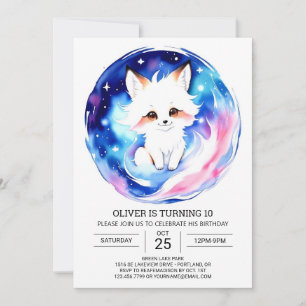 Rustic Fox Birthday Editable Invitation