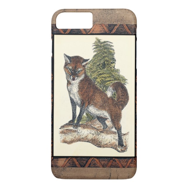 Rustic Fox Stepping on a Tree Trunk Case-Mate iPhone Case (Back)