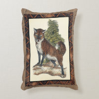 Rustic Fox Stepping on a Tree Trunk