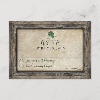 Rustic Framed Fishing Lure RSVP Card
