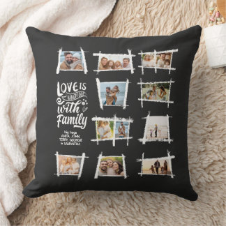 Rustic Frames White/Blk Love Is Family ID1015 Cushion