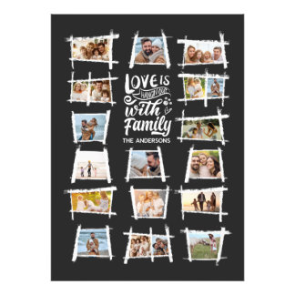 Rustic Frames White/Blk Love Is Family ID1015 Photo Print