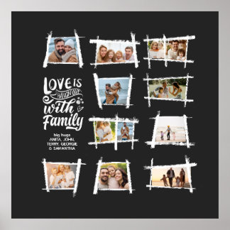 Rustic Frames White/Blk Love Is Family ID1015 Poster