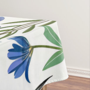 Rustic French Blue Garden Wildflowers Tablecloth