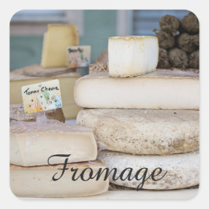 Rustic French Cheese Selection Square Sticker