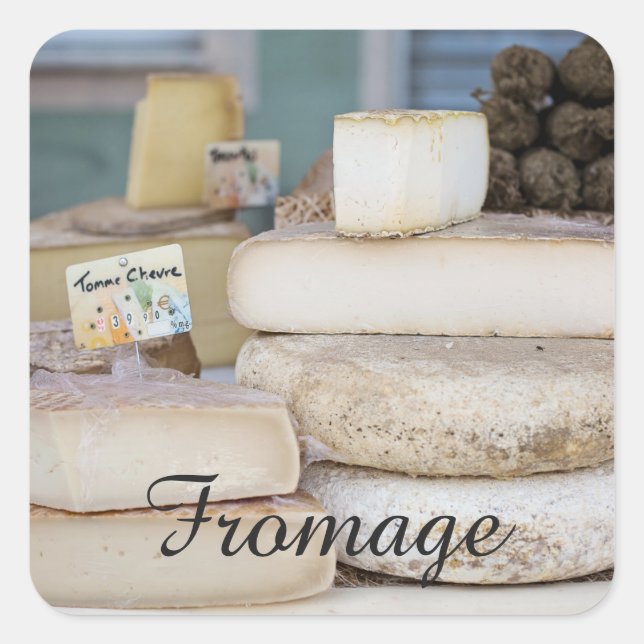 Rustic French Cheese Selection Square Sticker (Front)