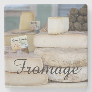 Rustic French Cheese Selection Stone Coaster
