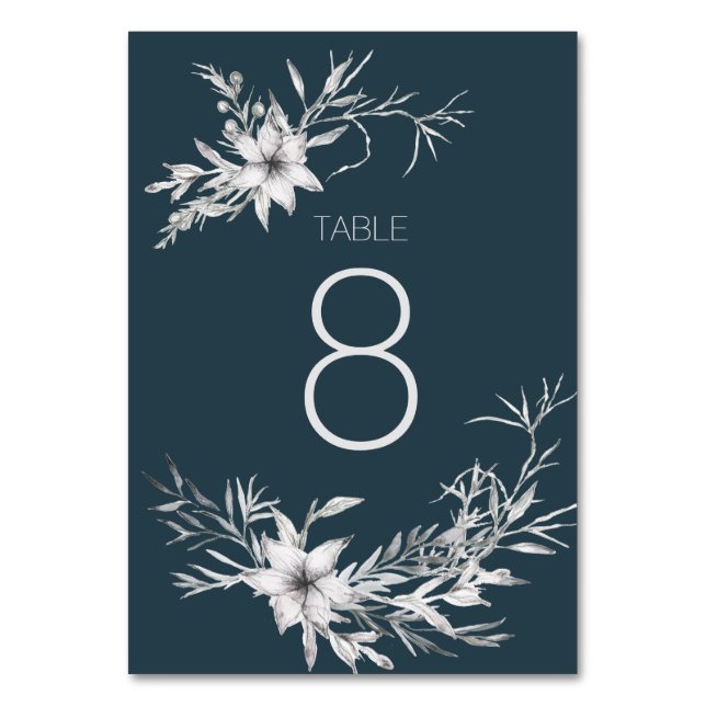 rustic french cottage botanics wedding Table Card (Front)