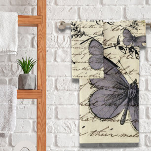 rustic french country scripts paris eiffel tower bath towel set