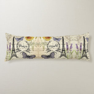 rustic french country scripts paris eiffel tower body cushion