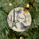 rustic french country scripts paris eiffel tower ceramic tree decoration<br><div class="desc">rustic french country scripts paris eiffel tower home accessories. paris wedding gifts for paris lovers.</div>