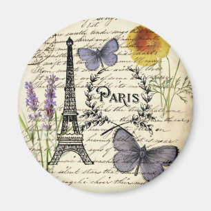 rustic french country scripts paris eiffel tower magnet