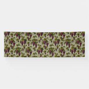 Rustic French Country Vineyard Grapevine Art Banner