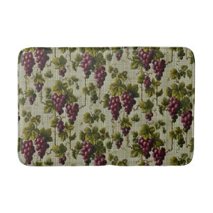 Rustic French Country Vineyard Grapevine Art Bath Mat