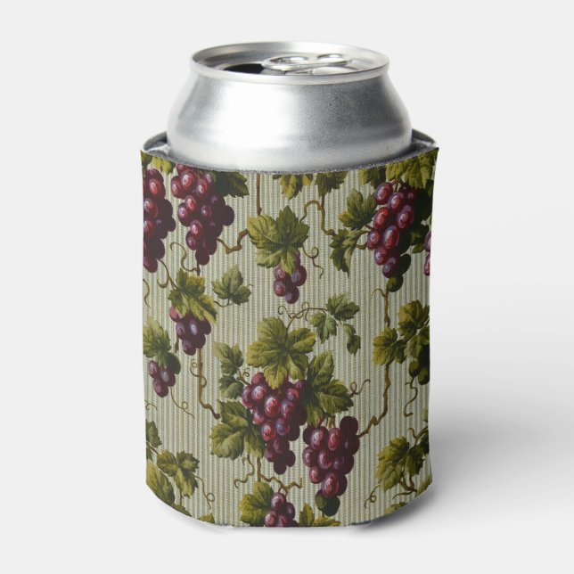 Rustic French Country Vineyard Grapevine Art Can Cooler (Can Front)