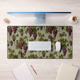Rustic French Country Vineyard Grapevine Art Desk Mat