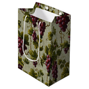 Rustic French Country Vineyard Grapevine Art Medium Gift Bag