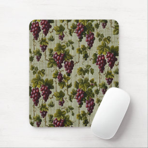 Rustic French Country Vineyard Grapevine Art Mouse Pad