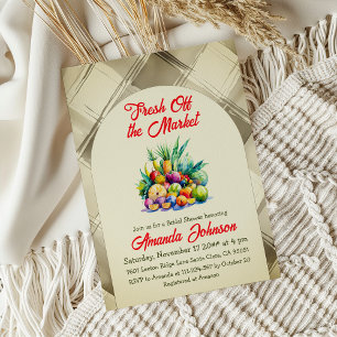 Rustic Fresh Off the Market Fruit Bridal Shower Invitation