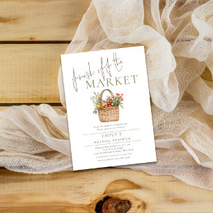 Rustic Fresh off the Market Sage Bridal Shower Invitation