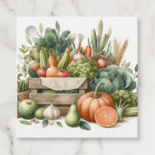 Rustic Fresh Produce Farmers Market Baby Shower Favour Tags